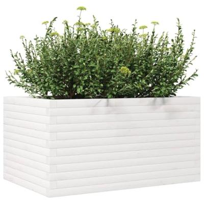 VidaXL Plantenbak 90x60x45,5 cm massief grenenhout wit VidaXL Plantenbak 90x60x45,5 cm massief grenenhout wit
