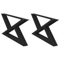 Salontafelpoten 2 st 70x(30-31,3) cm staal zwart - thumbnail