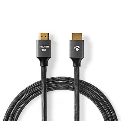Ultra High Speed HDMI-Kabel | HDMI-Connector - HDMI-Connector | Gun Metal Grey | Gevlochten Kabel | 2,0 m