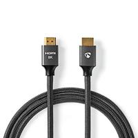 Ultra High Speed HDMI-Kabel | HDMI-Connector - HDMI-Connector | Gun Metal Grey | Gevlochten Kabel | 2,0 m - thumbnail