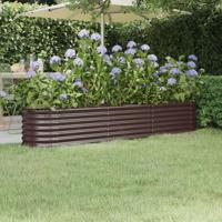VidaXL Plantenbak 224x40x36 cm gepoedercoat staal bruin - thumbnail