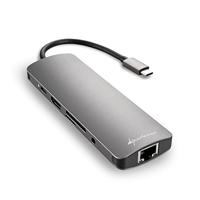 Sharkoon usb 3.0 type c combo adapter dockingstation (donkergrijs) - thumbnail