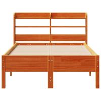 Bedframe zonder matras massief grenenhout wasbruin 120x190 cm - thumbnail