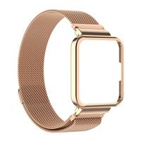 Milanese bandje met case - Champagne goud - Xiaomi Redmi Watch 2 (Lite) - thumbnail