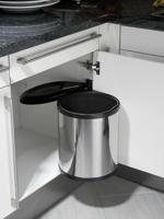 Hailo Compact-Box M 3555-101 Afvalbak 15 l RVS (Ø x h) 285 mm x 355 mm Zilver, Zwart 1 stuk(s) - thumbnail