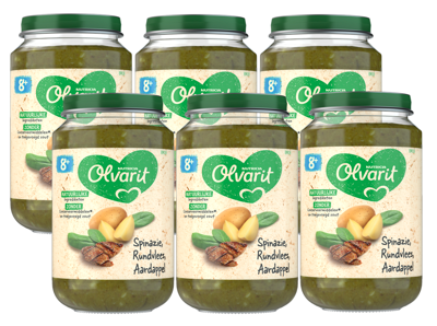 Olvarit Spinazie rundvlees aardappel 8M08 (200 gr)