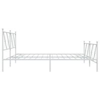 Bedframe met hoofd- en voeteneinde metaal wit 183x213 cm - thumbnail