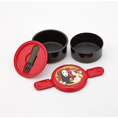 Spirited Away Two Layer Round Shape Lunch Box No Face Dark Red - thumbnail