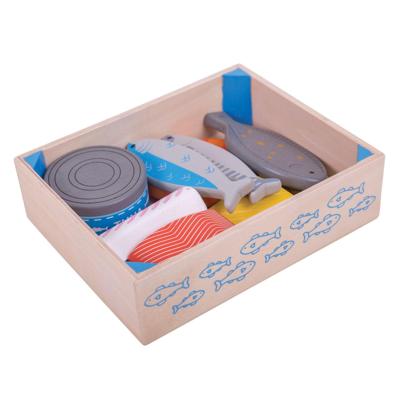 Bigjigs houten kistje met vis Bigjigs houten kistje met vis