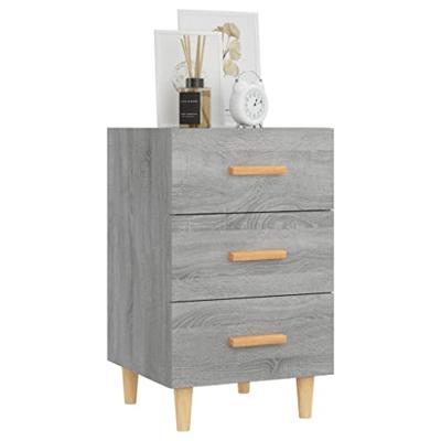 Nachtkastje 40x40x66 cm bewerkt hout grijs sonoma eikenkleurig