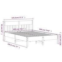 Bed met matras massief grenenhout wasbruin 140x190 cm - thumbnail