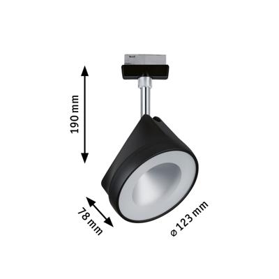 Paulmann 230V-railsysteem lamp URail LED vast ingebouwd 14 W LED Zwart (mat), Chroom