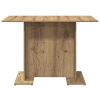 Eettafel 110x60x75 cm bewerkt hout artisanaal eikenkleurig - thumbnail