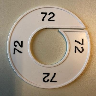 Maatring 9cm wit/zwart 72