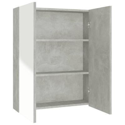 Badkamerkast met spiegel 60x15x75 cm MDF betongrijs