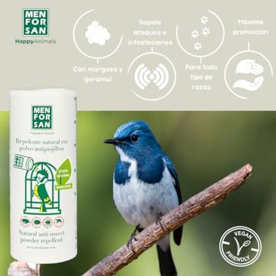 MENFORSAN Natuurlijk Vogelafweermiddel Poeder | Direct Gebruik Bij Vogels | Met Margosa | Met Deodoriserende Middelen | 250 gram