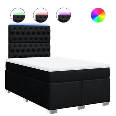 Boxspring met matras stof zwart 120x200 cm