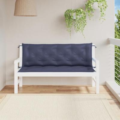VidaXL Tuinbankkussens 2 st 150x50x7 cm oxford stof marineblauw