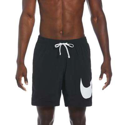 Nike Swim 7" Volley Large Swoosh Zwembroek Heren Zwart - Maat M - Kleur: Zwart | Soccerfanshop