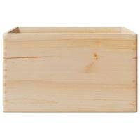 Houten kist met handvatten 40x30x23 cm massief grenenhout - thumbnail
