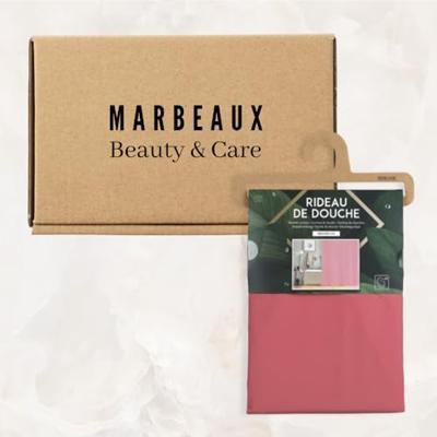 MARBEAUX Roze Douchegordijn met Ringen 180x200 cm Polyester