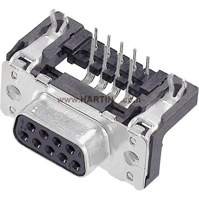 HARTING 09662527612 D-sub female connector 90 ° Aantal polen: 15 Solderen 1 stuk(s)