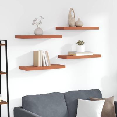 Wandplank Wandgemonteerd 4 pcs Rood 50 x 23 x 4 cm Bewerkt hout