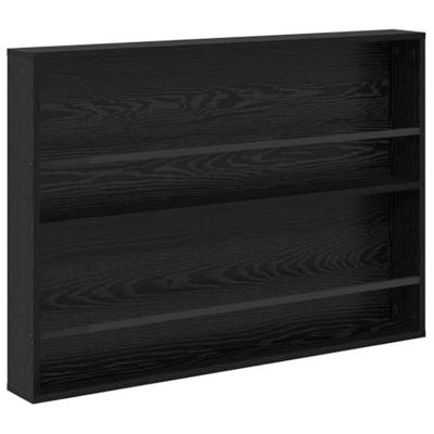 Tijdschrift Rek 2 pcs Zwart Eiken 100 x 12 x 70 cm Bewerkt hout Tijdschrift Rek 2 pcs Zwart Eiken 100 x 12 x 70 cm Bewerkt hout