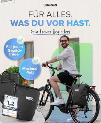 Fietstas Büchel 100% waterdicht 25,4 liter - zwart