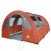 Tunneltent 4-persoons waterdicht grijs en oranje - thumbnail