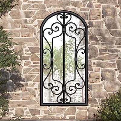 VidaXL Tuinspiegel 70x30 cm ijzer zwart VidaXL Tuinspiegel 70x30 cm ijzer zwart