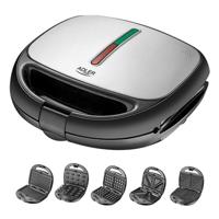 Adler AD 3040 sandwich maker 1200 W Zwart, Grijs - thumbnail