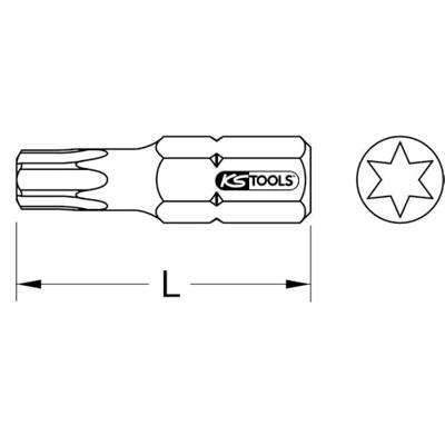 KS Tools 911.3690 9113690 Torx-bit T 27 Speciaal staal Vernikkeld C 8 1 stuk(s)
