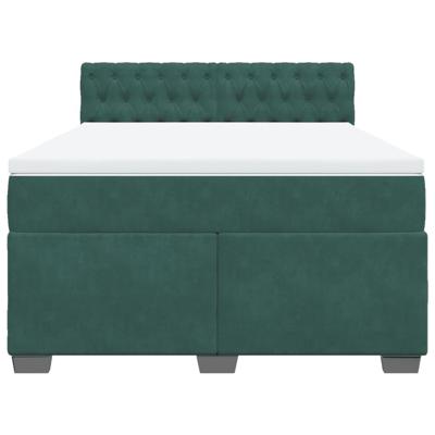 Boxspring met matras fluweel donkergroen 160x200 cm - thumbnail