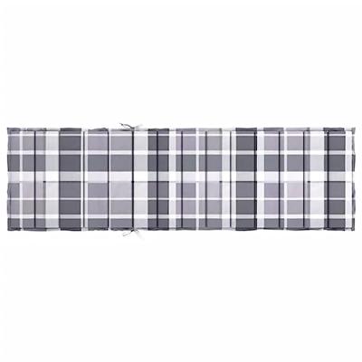 VidaXL Ligbedkussen 200x50x3 cm oxford stof ruitpatroon grijs