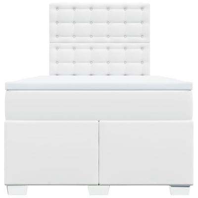 Boxspring met matras kunstleer wit 120x200 cm