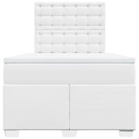 Boxspring met matras kunstleer wit 120x200 cm - thumbnail