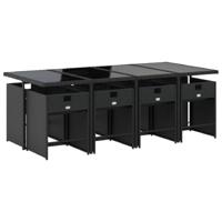9-delige Tuinset poly rattan zwart - thumbnail