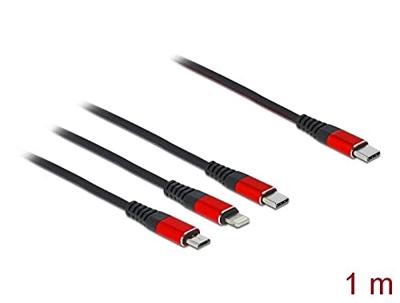 DeLOCK USB-oplaadkabel 3-in-1 USB-C naar Lightning + Micro USB + USB-C DeLOCK USB-oplaadkabel 3-in-1 USB-C naar Lightning + Micro USB + USB-C