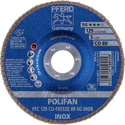 PFERD TOOLS 67712580 PFC 125 CO-FREEZE 80 SG INOX Lamellenschijf Diameter 125 mm Boordiameter 22.23 mm Legering op nikkelbasis, Superlegeringen op nikkel- of