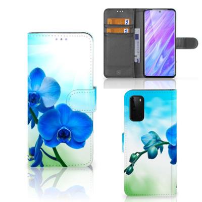 Samsung Galaxy S20 Hoesje Orchidee Blauw - Cadeau voor je Moeder Samsung Galaxy S20 Hoesje Orchidee Blauw - Cadeau voor je Moeder
