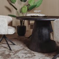Tower Living Ronde Eettafel 'Asti' Mangohout, 130cm, kleur Zwart - thumbnail