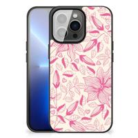 iPhone 13 Pro Max Bloemen Hoesje Pink Flowers - thumbnail