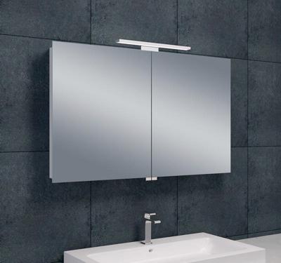 Spiegelkast Wiesbaden met Led Verlichting 100x60 Aluminium