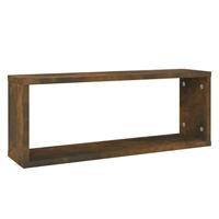 Wandschappen kubus 4 st 60x15x23 cm bewerkt hout gerookt eiken - thumbnail
