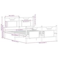 Bedframe zonder matras hout gerookt eikenkleurig 137x190 cm - thumbnail