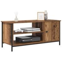 TV-kast met plank met opslag met de deur Oud hout 100 x 40 x 45 cm Bewerkt hout - thumbnail