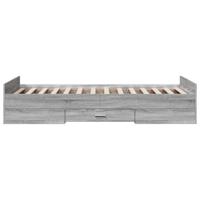 Bedframe met lades bewerkt hout grijs sonoma eiken 75x190 cm - thumbnail
