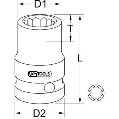 KS Tools 5150918 515.0918 Kracht-dopsleutelinzet