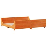 Bedframe zonder matras massief grenenhout wasbruin 200x200 cm - thumbnail